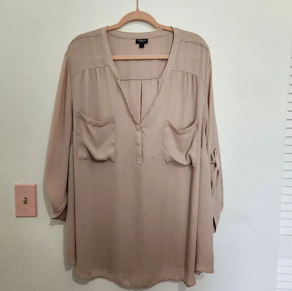 Torrid Harper Georgette 3/4 Sleeve Blouse Size 5 - Picture 2 of 7